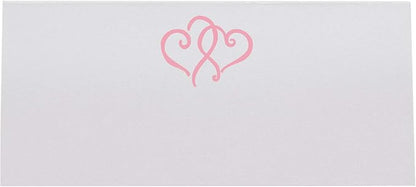 Linked Hearts Place Cards, Pink (Choose Color), Set of 60, Pre-cut and Scored - Wedding, Party, Dinner, and Special Events - Made in the USA