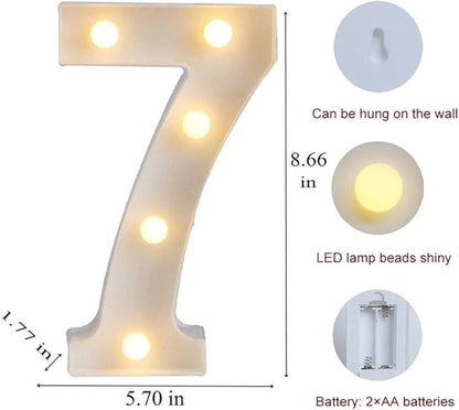 MUMUXI Marquee Light Up Letters | Large Light Up Numbers | Battery Powered and Bright with Every Letter of The Alphabet | for Wedding, Birthday, Party, Celebration, Christmas or Home Decoration (7)