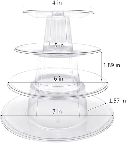 2 Set 4 Tier Macaron Display Stand Round Macaron Tower Cake Stand Dessert Cupcake Stand Cookie Tray Rack Desserts Display for Wedding Birthday Party Baby Shower Bakery Decor