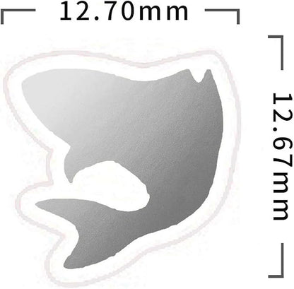 50 Wedding Meal Stickers - Food Identifier & Menu Choice Place Cards for Party Seating - Meal Option Indicator (Silver, Fish)