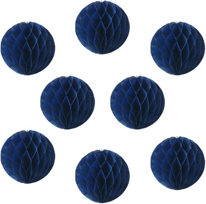 8pcs 8inch Royal Blue Honeycomb Balls - Decorative Tissue Pom Poms Flower Balls for Birthday Wedding Nursery Baby Shower Home Decor