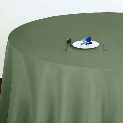 Efavormart Round Tablecloth, 120 Inch Stain & Wrinkle Resistant Washable Table Cloth, Decorative Polyester Fabric Table Cover for Banquet, Wedding, Dining - Willow