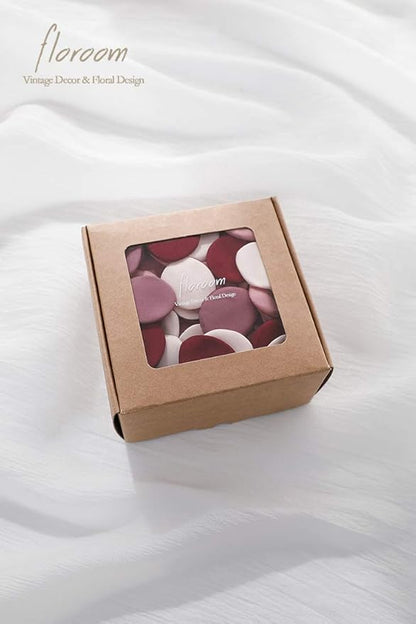 Floroom 300pcs Rose Petals Burgundy Maroon Faux Silk Flower Petals for Wedding Flower Girl Basket Aisle Scatter Dinner Table Centerpieces Party Confetti Bridal Shower Romantic Night Decoration