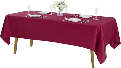 Rectangle Tablecloth 60x120 inch Washable Polyester Fabric Table Cloth for Wedding Party Dining Banquet Decoration（60x120, Burgundy）