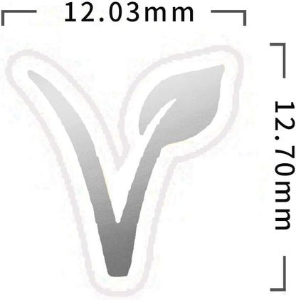 50 Wedding Meal Stickers - Food Identifier & Menu Choice Place Cards for Party Seating - Meal Option Indicator (Silver, Vegan)