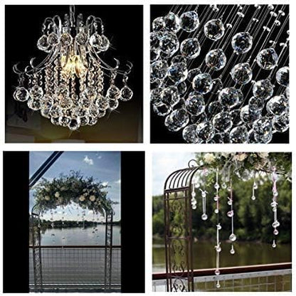 Crystalsuncatcher 20Pcs 1.75 inch/40mm Clear Crystal Ball Prism Pendant Suncatcher for Feng Shui/Divination or Wedding/Home/Office Decoration