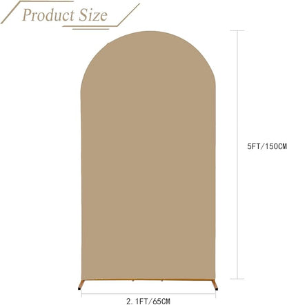 bricia Wedding Arch Backdrop Stand Cover, 5FT Double Sided Stretchy Arch Cover Fitted Wedding Birthday Party Banquet Decoration (Champagne 60''Lx25.2''W)