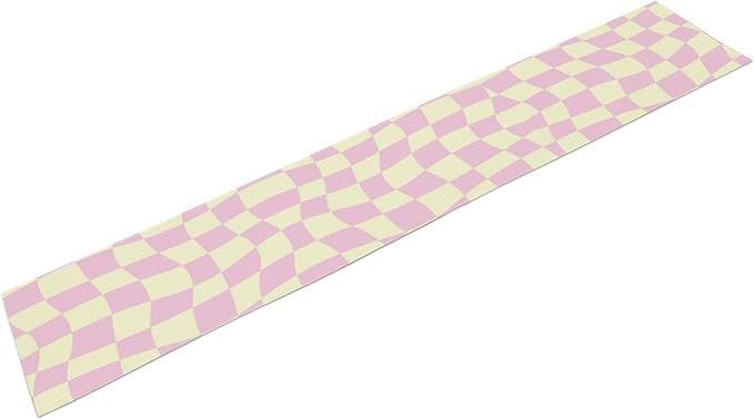 Hippie Table Runner Retro Geometric Square Purple Grid 60s70s Style Kitchen Restaurant Decoration for Indoor and Outdoor Wedding Party Table Runner 13x90 Inch