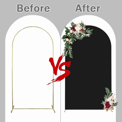 Black Arch Cover 4x7.2ft Arch-Backdrop-Cover Spandex Arched Covers Stretchy Backdrop Chiara Arches Frame Fabric for Birthday Party Baby Shower Gender Reveal Wedding Arch Back Drop Arbor Decor