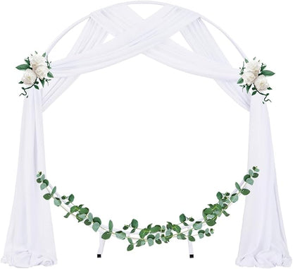 Socomi Wedding Arch Draping Fabric 1 Panel 29" x 19Ft White Sheer Chiffon Curtain Drapes 6 Yards for Wedding Ceremony Birthday Party Decoration