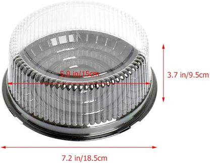 10-Pack Round Cake Stand & Dome - Clear Plastic Cupcake Stand, Cake Carrier & Box
