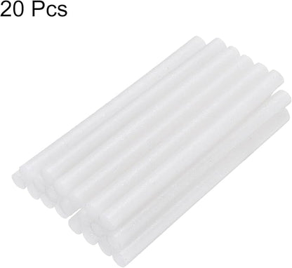 uxcell 20pcs Hot Glue Sticks for Glue Gun 7mm/0.28-inch x 4-inch Mini Hot Melt Adhesive Glue Stick Glitter White