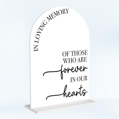 In Loving Memory Wedding Sign Memorial Sign Decor Stuff Acrylic Arch Memory Table Reserved Signs for Wedding Party 7 x 5 Inches