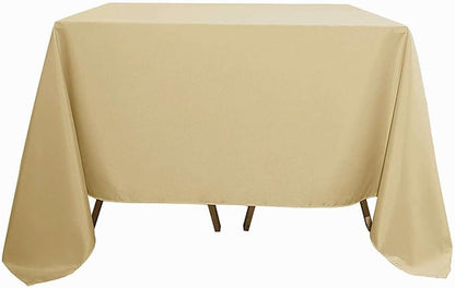 Efavormart 90" Square Polyester Table Overlay for Wedding Kitchen Dining Events - Champagne
