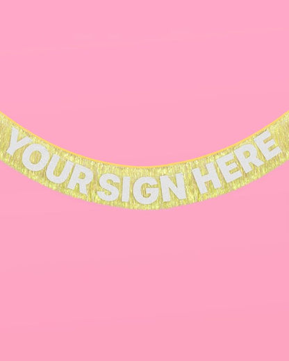 xo, Fetti Yellow Fringe Banner - 5 Ft. | Groovy Bachelorette Party Decorations, Pastel Preppy Birthday Party Decor, Smiley Baby Shower Supplies, Photo Booth Backdrop, HBD