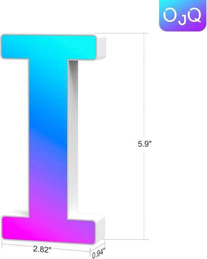 OJQ Light Up Letters LED Letter - Marquee Letters Room Decor Alphabet Letter Music Sync Color Change Colorful - Christmas Birthday Gifts for Girl - Teen Girls Gifts Party Home Wall Decor