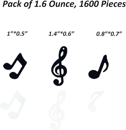 Confetti Musical Notes Sequins Table Musical Clef Cutout Metallic Foil Sprinkles or DIY Music Party Birthday Wedding Engagement Baby Shower Party Decoration Supplies (3 style Black White)