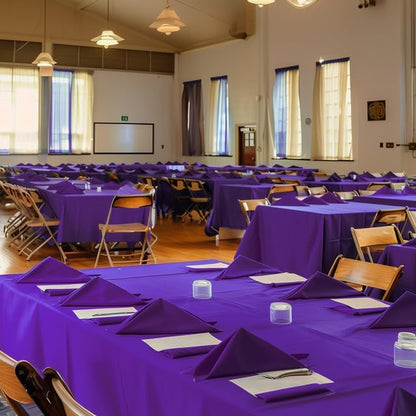 Purple Plastic Table Cover Roll - 54IN x 300FT, Table Cloth for Rectangle Table with Slide Cutter, Plastic Table Cloth Disposable with Cut-to-Size Design for Weddings, Banquets, Parties