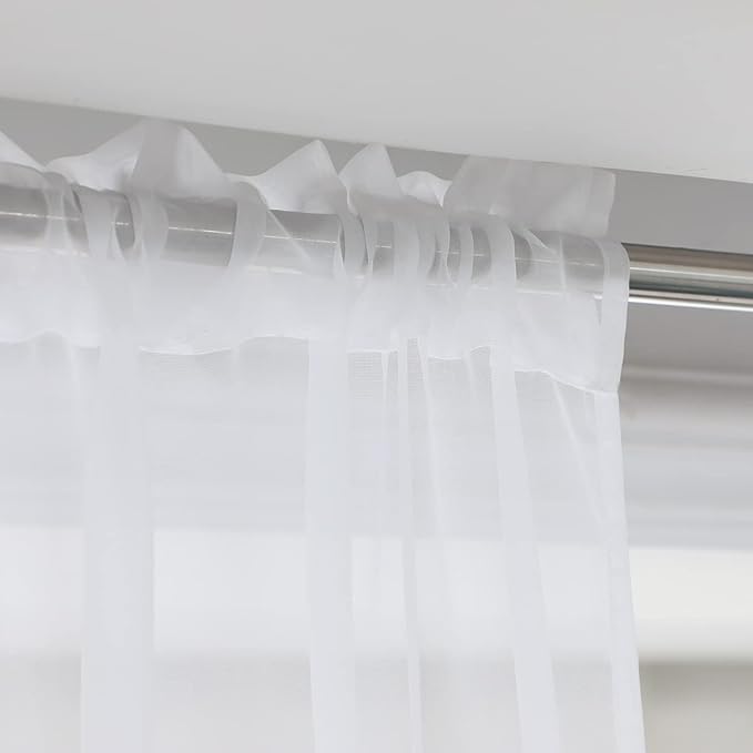 Window Ivory Sheer Curtains 60 Inches Width 120 Inches Long 2 Panels Sheer Curtains Clear Curtains Basic Rod Pocket Panel for Home/Living Room/Bedroom/Kids Room