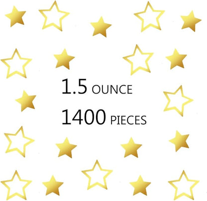 Confetti Star Metallic Foil Confetti Sprinkles for Wedding/Birthday/Festival Party Decorations 1.5OZ(Gold, 24mm&18mm)
