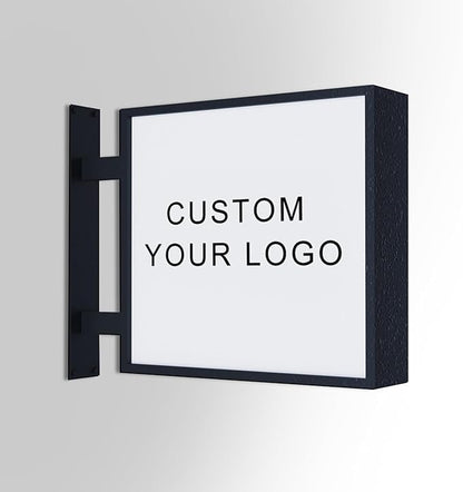 Custom business sign,Personalized Backlit LED Signs, Acrylic custom light up sign for business logo, UV/Metal Bar Salon Beauty Studio Custom LED Neon Name Wall Decor Sign (Double Side Light Box)