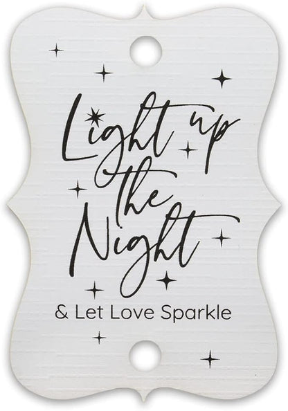Summer-Ray 50pcs Light up The Night & Let Love Sparkle Wedding Sparkler Tags (White)