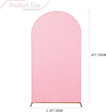 bricia Wedding Arch Backdrop Stand Cover, 6FT Double Sided Stretchy Arch Cover Fitted Wedding Birthday Party Banquet Decoration (Pink 72''Lx31.2''W)