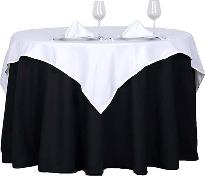Efavormart 54x54 White Wholesale Linens Seamless Polyester Square Linen Tablecloth for Wedding Banquet Party Restaurant