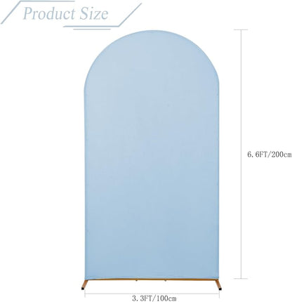 bricia Wedding Arch Backdrop Stand Cover, 6.6FT Double Sided Stretchy Arch Cover Fitted Wedding Birthday Party Banquet Decoration (Bluemist 79.2''Lx39.6''W)