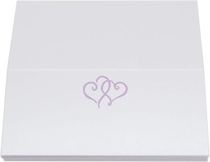Linked Hearts Place Cards, Lavender (Choose Color), Set of 60, Pre-cut and Scored - Wedding, Party, Dinner, and Special Events - Made in the USA