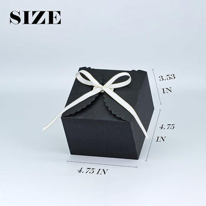 Small Black Boxes for Gifts, 10 PCS Premium Gift Box with Ribbon for Thanksgiving, Anniversaries, Party, Birthday, Graduations, and More(4.75” x 4.75” x 3.53”)