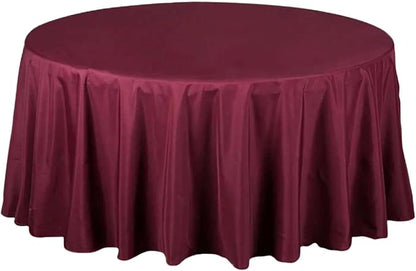 Efavormart Round Tablecloth, 108 Inch Stain & Wrinkle Resistant Washable Table Cloth, Decorative Polyester Fabric Table Cover for Banquet, Wedding, Dining- Burgundy