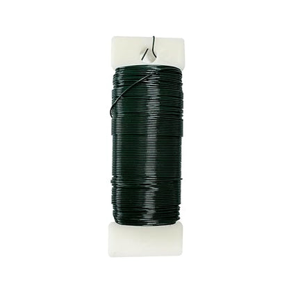 Green Floral Wire 1 Pack 38 Yards 22 Gauge Flexible Paddle Craft Wire for Wreath Making, Christmas Tree, Floral Arrangements and DIY Crafts