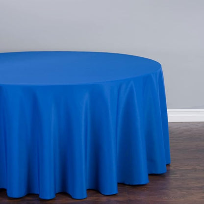 LTC LINENS 10 Pack 108 Inch Round Tablecloths Royal Blue - Bulk for 48 Inch Round Table Floor Length - Wrinkle Resistant Polyester Fabric Cloth for Wedding
