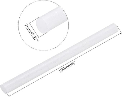 uxcell 20pcs Hot Glue Sticks for Glue Gun 7mm/0.28-inch x 4-inch Mini Hot Melt Adhesive Glue Stick Glitter White