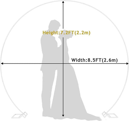 Wokceer Wedding Arch 8.5FT Round Backdrop Stand Metal Circle Balloon Arch Frame Stand for Wedding Ceremony Birthday Party Bridal Shower Anniversary Candy Tables Decoration