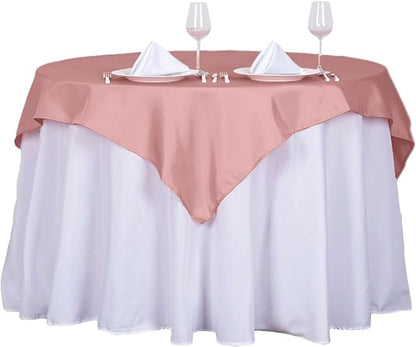 Efavormart 54x54 Dusty Rose Wholesale Linens Seamless Polyester Square Linen Tablecloth for Wedding Banquet Party Restaurant