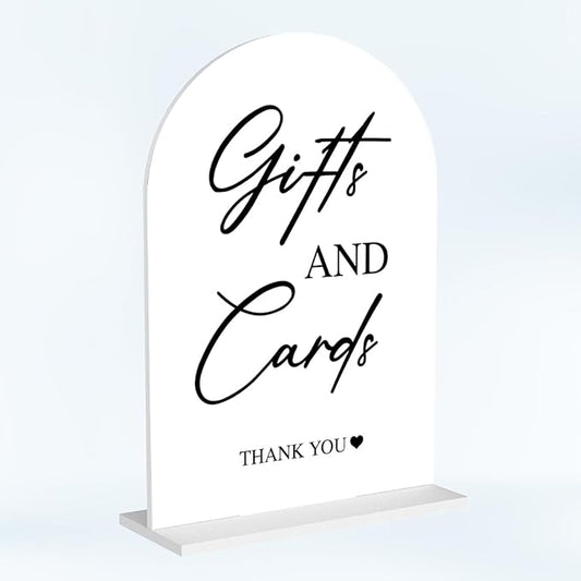 Cards and Gifts Sign for Wedding Acrylic Arch Wedding Bridal Shower Baby Shower Welcome Table Signs for Ceremony and Reception Decor 7 x 5 Inches