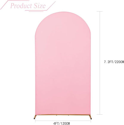 bricia Wedding Arch Backdrop Stand Cover, 7.2FT Double Sided Stretchy Arch Cover Fitted Wedding Birthday Party Banquet Decoration (Pink 86.4''Lx48''W)
