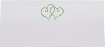 Linked Hearts Place Cards, Sage (Choose Color), Set of 25, Pre-cut and Scored - Wedding, Party, Dinner, and Special Events - Made in the USA