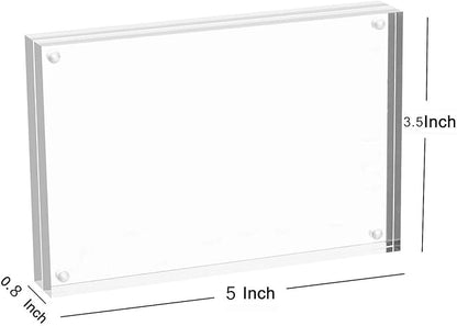 Magicool Premium Acrylic Photo Frame- Magnet Photo Frame -Double Sied Thick Desktop Frames (3.5x5 2 pack)