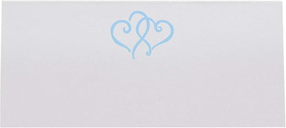 Linked Hearts Place Cards, Light Blue (Choose Color), Set of 25, Pre-cut and Scored - Wedding, Party, Dinner, and Special Events - Made in the USA