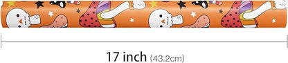 LeZakaa Halloween Creepy Mushroom Wrapping Paper Roll, Mushrooms Design, for Halloween Party, Teens, Adults, Nature Lovers, Mini Roll 17 in x 16.4 Ft