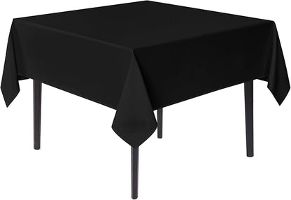 sancua Small Square Tablecloths 36x36 Inch - Black Table Cloth for Square or Round Tables, Washable Polyester Fabric Table Cover for Nightstand End Bedside Tables