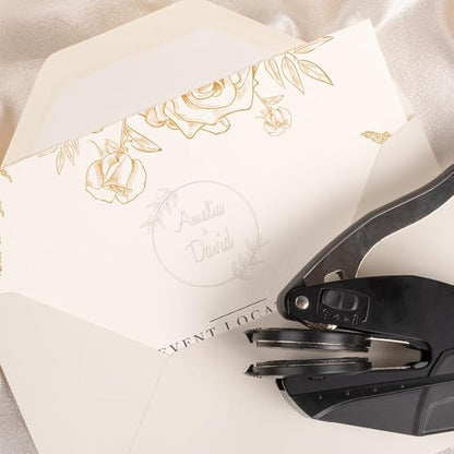 Personalized Wedding Embosser | Custom Made with Initials or Monograms for Couples | Elegant Designs for Stationery, Invitations, Napkins, and More (Design 2)