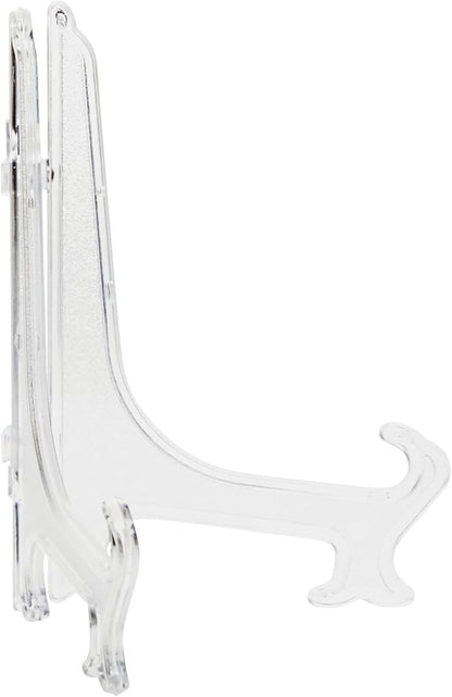 Juvale Mini Clear Acrylic Easel Stands - 24-Pack, 5.3-Inch, Clear Plastic - Mini Easel Sign Stand & Greeting & Place Card Display - Tabletop Photo Holders & Plate Holders