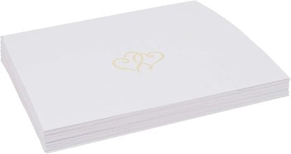 Linked Hearts Place Cards, Ivory (Choose Color), Set of 25, Pre-cut and Scored - Wedding, Party, Dinner, and Special Events - Made in the USA