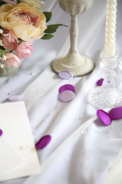 Floroom 300pcs Rose Petals Purple Lilac Fake Faux Silk Flower Petals for Wedding Flower Girl Basket Aisle Scatter Dinner Table Centerpieces Party Confetti Bridal Shower Romantic Night Decoration