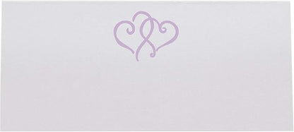 Linked Hearts Place Cards, Lavender (Choose Color), Set of 60, Pre-cut and Scored - Wedding, Party, Dinner, and Special Events - Made in the USA