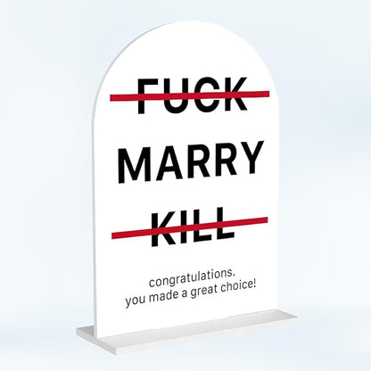 Funny Wedding Gifts for Newlyweds Couples Bridal Shower Gifts for Bride and Groom Bride to be Gift Marriage Engagement Gift Clear Acrylic Desk Decor Sign for Home Office 7 x 5 Inches